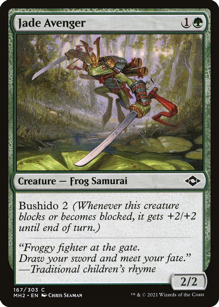 2021 Magic: The Gathering: Modern Horizons 2 (MH2) - Jade Avenger (#167, Common) (, Near Mint)