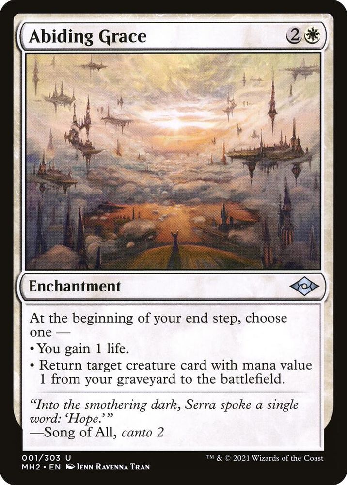 2021 Magic: The Gathering: Modern Horizons 2 (MH2) - Abiding Grace (#1, Uncommon) (, Near Mint)