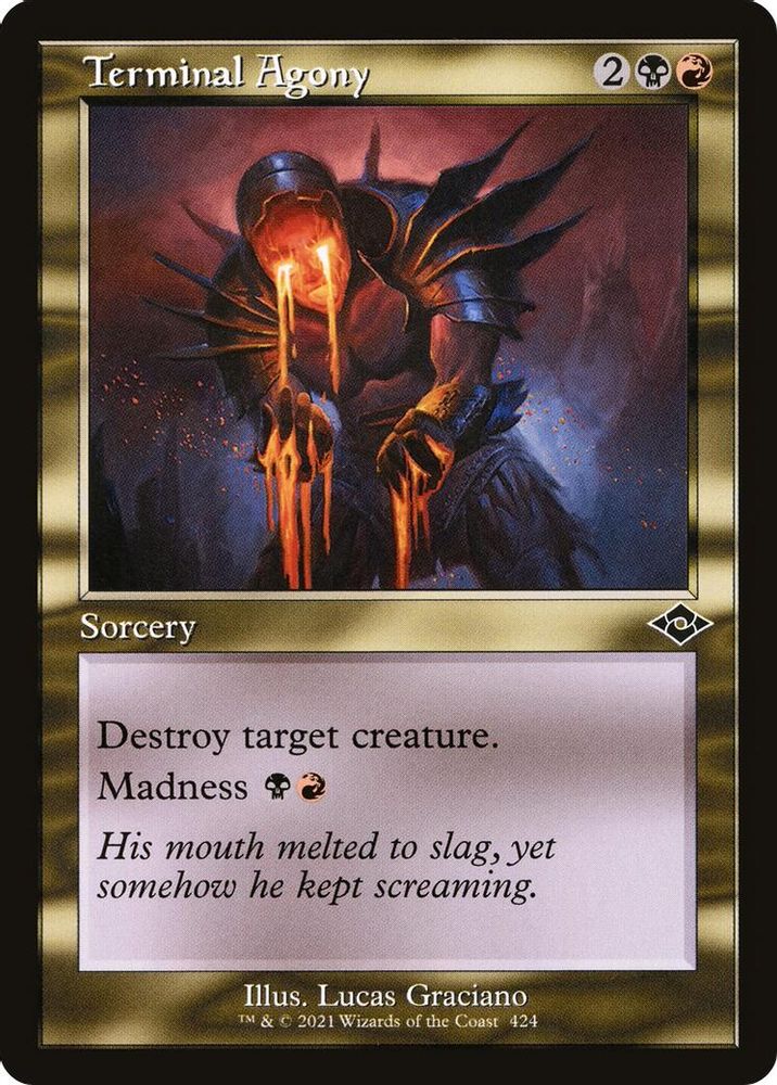 2021 Magic: The Gathering: Modern Horizons 2 (MH2) - Terminal Agony Retro Frame (#424, Common) (, Near Mint)
