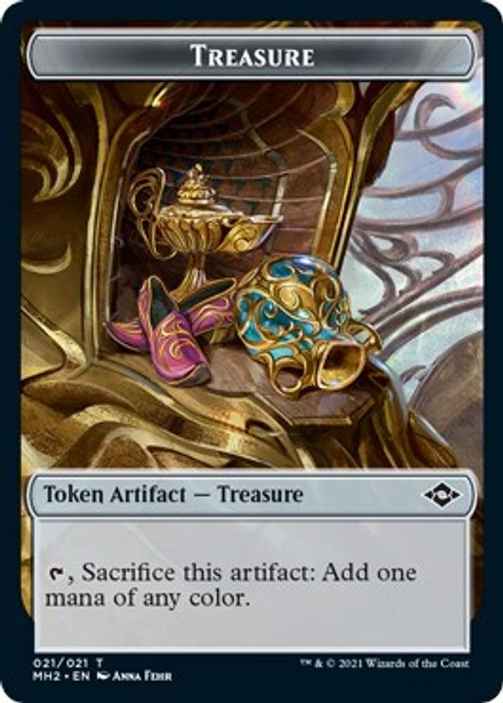 2021 Magic: The Gathering: Modern Horizons 2 (MH2) - Treasure 021 Beast Double Sided Token (#21 // 9, T) (Foil, Near Mint)