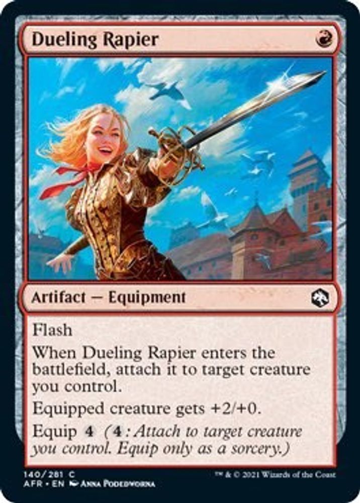 2021 Magic: The Gathering: Adventures in the Forgotten Realms (AFR) - Dueling Rapier (#140, Common) (, Near Mint)