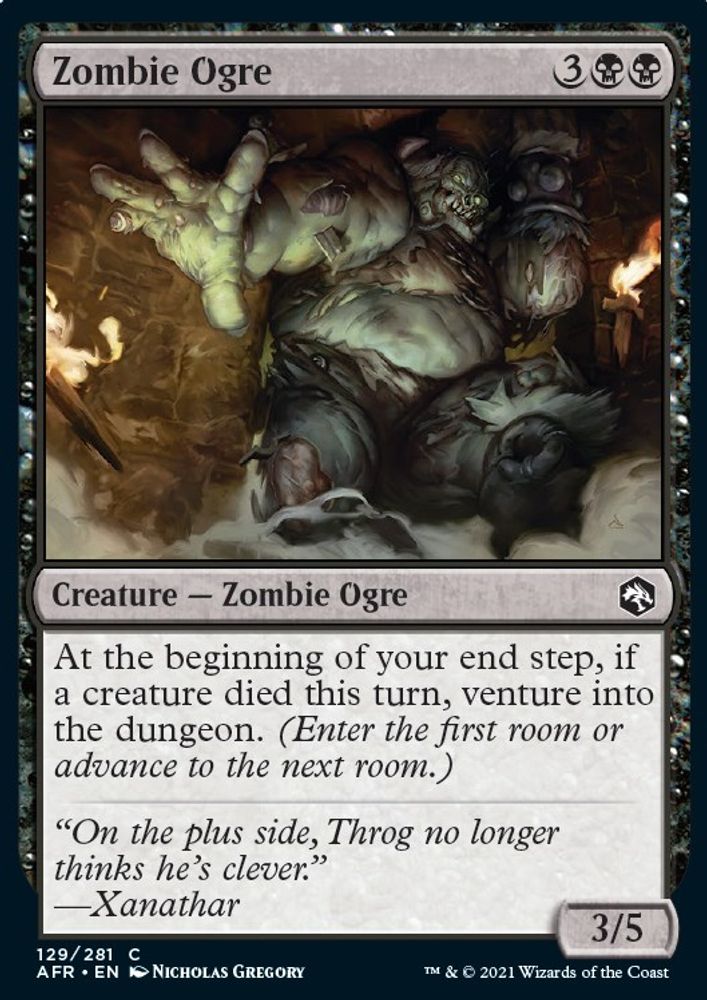 2021 Magic: The Gathering: Adventures in the Forgotten Realms (AFR) - Zombie Ogre (#129, Common) (, Near Mint)