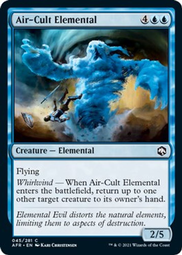 2021 Magic: The Gathering: Adventures in the Forgotten Realms (AFR) - Air Cult Elemental (#45, Common) (, Near Mint)