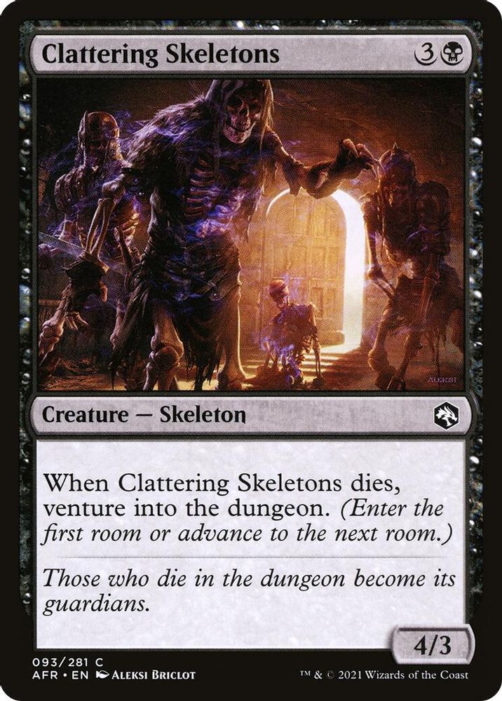 2021 Magic: The Gathering: Adventures in the Forgotten Realms (AFR) - Clattering Skeletons (#93, Common) (, Near Mint)