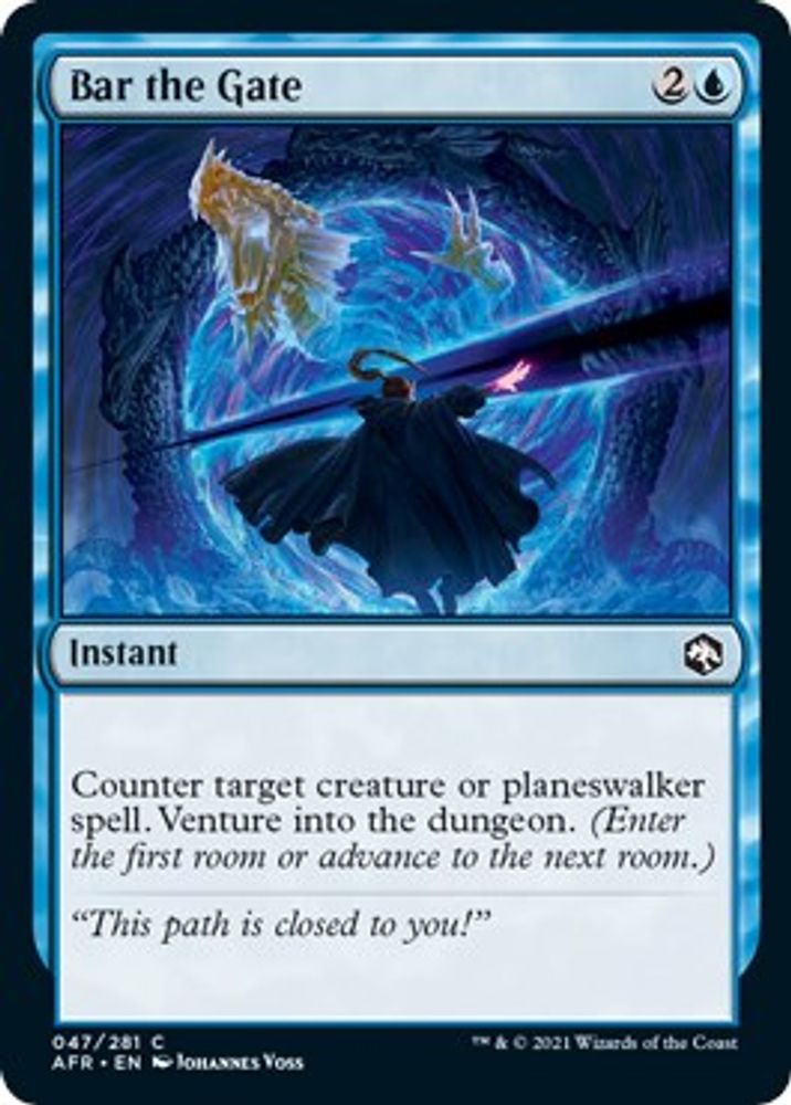 2021 Magic: The Gathering: Adventures in the Forgotten Realms (AFR) - Bar the Gate (#47, Common) (, Near Mint)