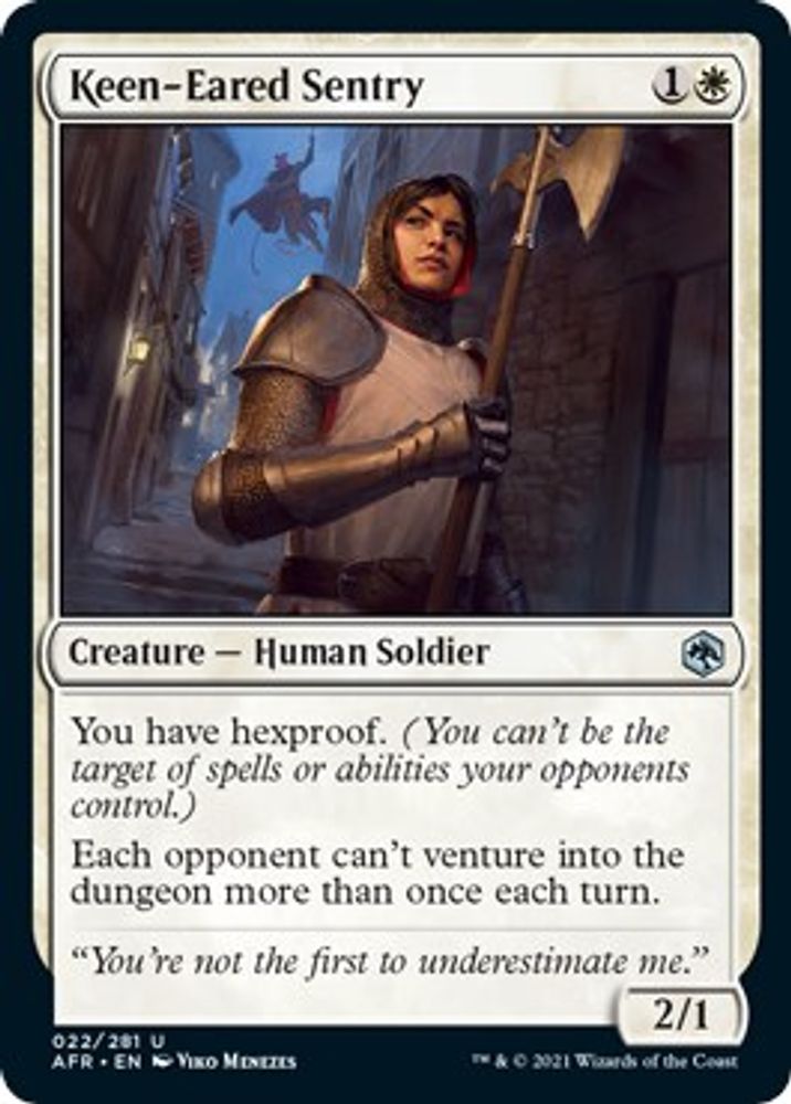2021 Magic: The Gathering: Adventures in the Forgotten Realms (AFR) - Keen Eared Sentry (#22, Uncommon) (, Near Mint)
