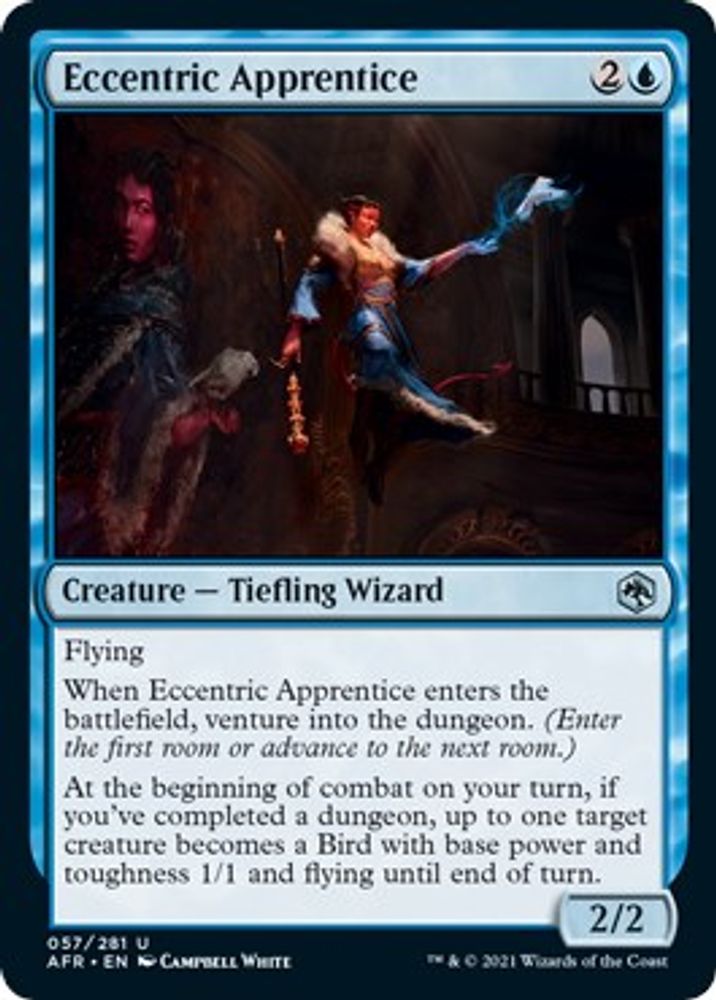 2021 Magic: The Gathering: Adventures in the Forgotten Realms (AFR) - Eccentric Apprentice (#57, Uncommon) (, Near Mint)