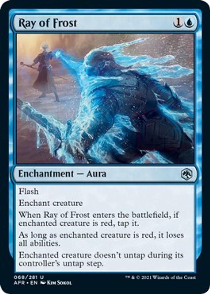 2021 Magic: The Gathering: Adventures in the Forgotten Realms (AFR) - Ray of Frost (#68, Uncommon) (, Near Mint)