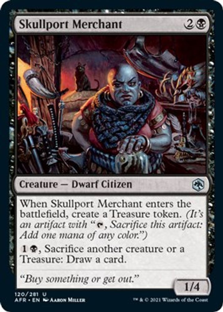 2021 Magic: The Gathering: Adventures in the Forgotten Realms (AFR) - Skullport Merchant (#120, Uncommon) (, Near Mint)