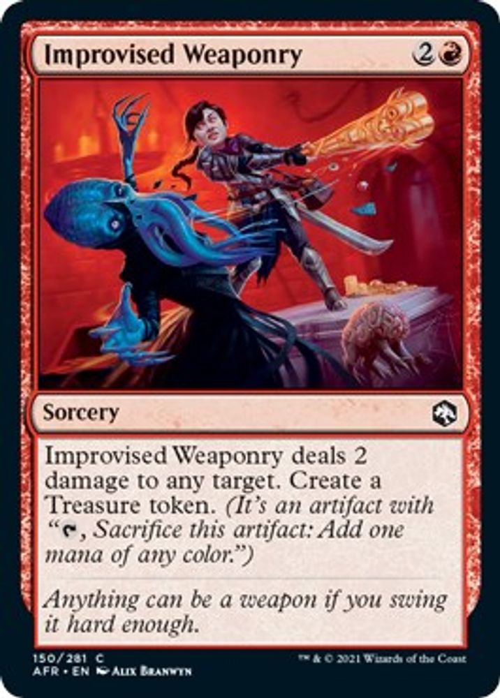 2021 Magic: The Gathering: Adventures in the Forgotten Realms (AFR) - Improvised Weaponry (#150, Common) (, Near Mint)