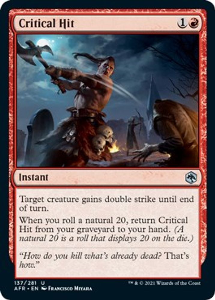 2021 Magic: The Gathering: Adventures in the Forgotten Realms (AFR) - Critical Hit (#137, Uncommon) (, Near Mint)