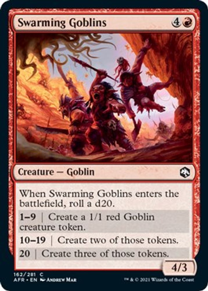 2021 Magic: The Gathering: Adventures in the Forgotten Realms (AFR) - Swarming Goblins (#162, Common) (, Near Mint)