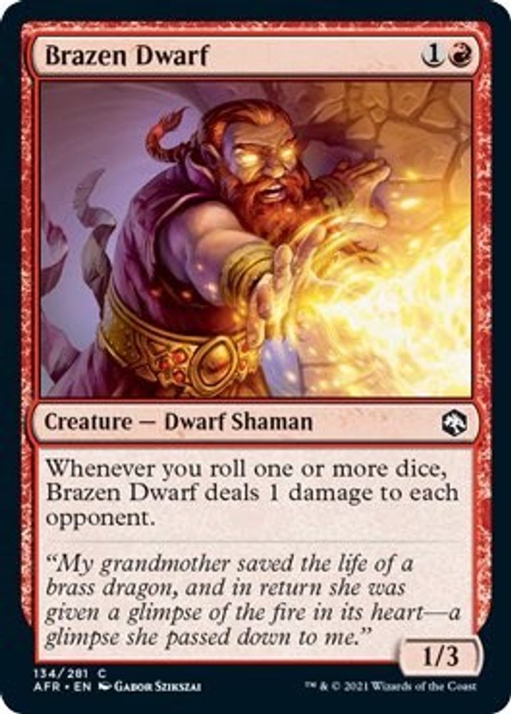 2021 Magic: The Gathering: Adventures in the Forgotten Realms (AFR) - Brazen Dwarf (#134, Common)