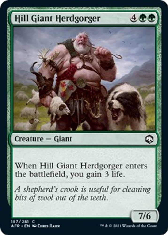 2021 Magic: The Gathering: Adventures in the Forgotten Realms (AFR) - Hill Giant Herdgorger (#187, Common) (, Near Mint)