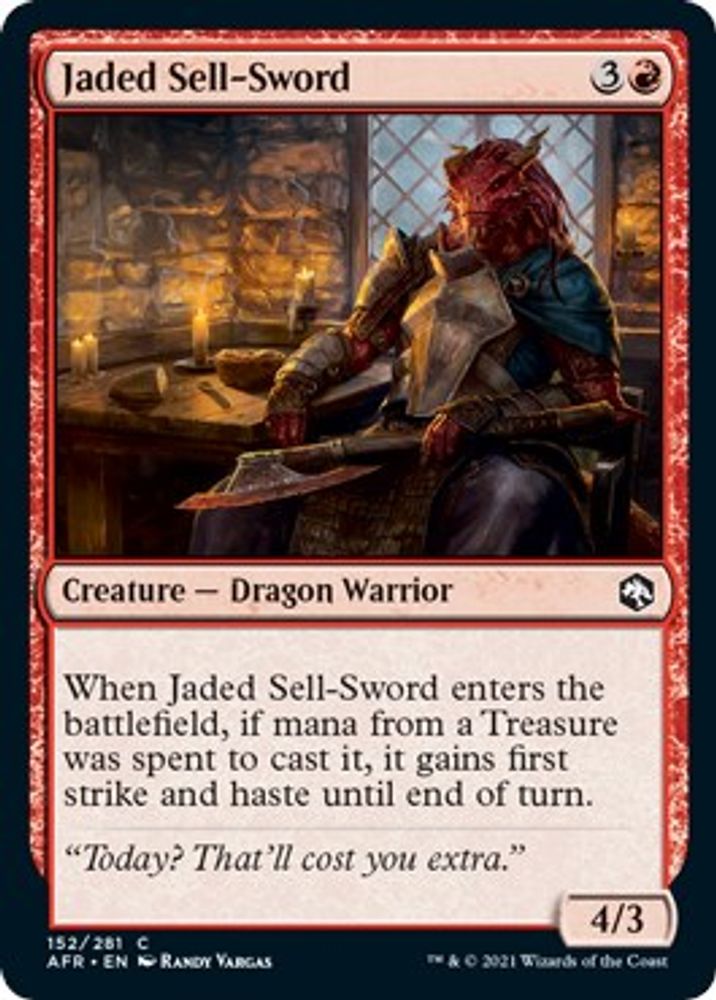 2021 Magic: The Gathering: Adventures in the Forgotten Realms (AFR) - Jaded Sell Sword (#152, Common) (, Near Mint)
