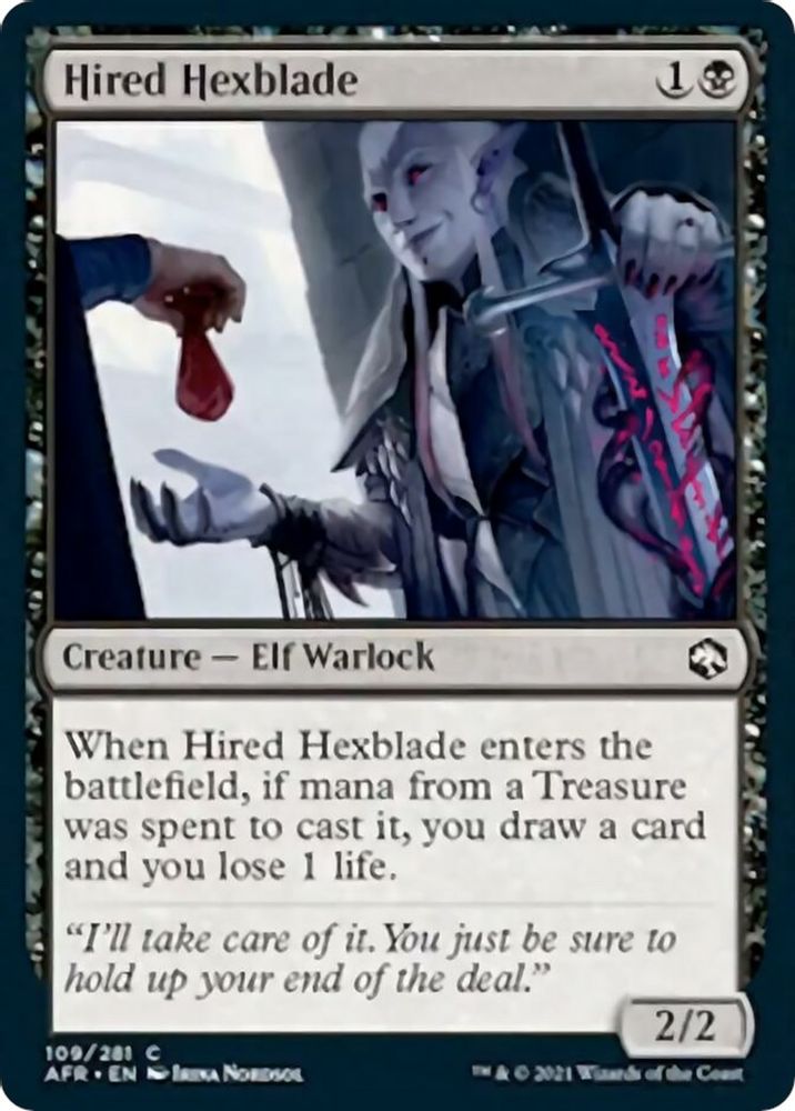 2021 Magic: The Gathering: Adventures in the Forgotten Realms (AFR) - Hired Hexblade (#109, Common) (, Near Mint)