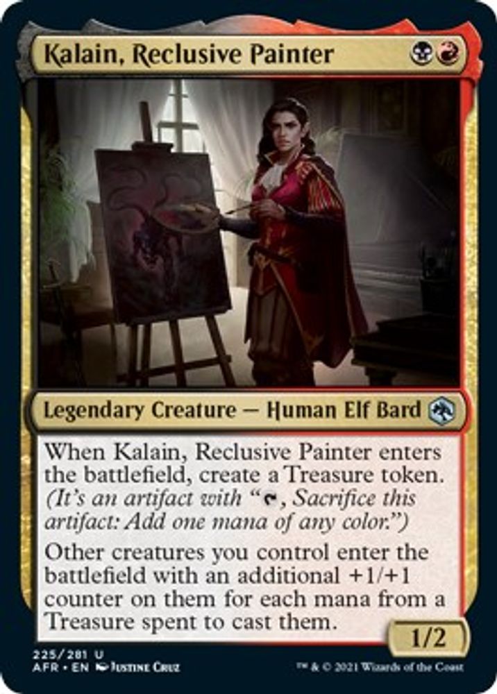 2021 Magic: The Gathering: Adventures in the Forgotten Realms (AFR) - Kalain Reclusive Painter (#225, Uncommon) (, Near Mint)