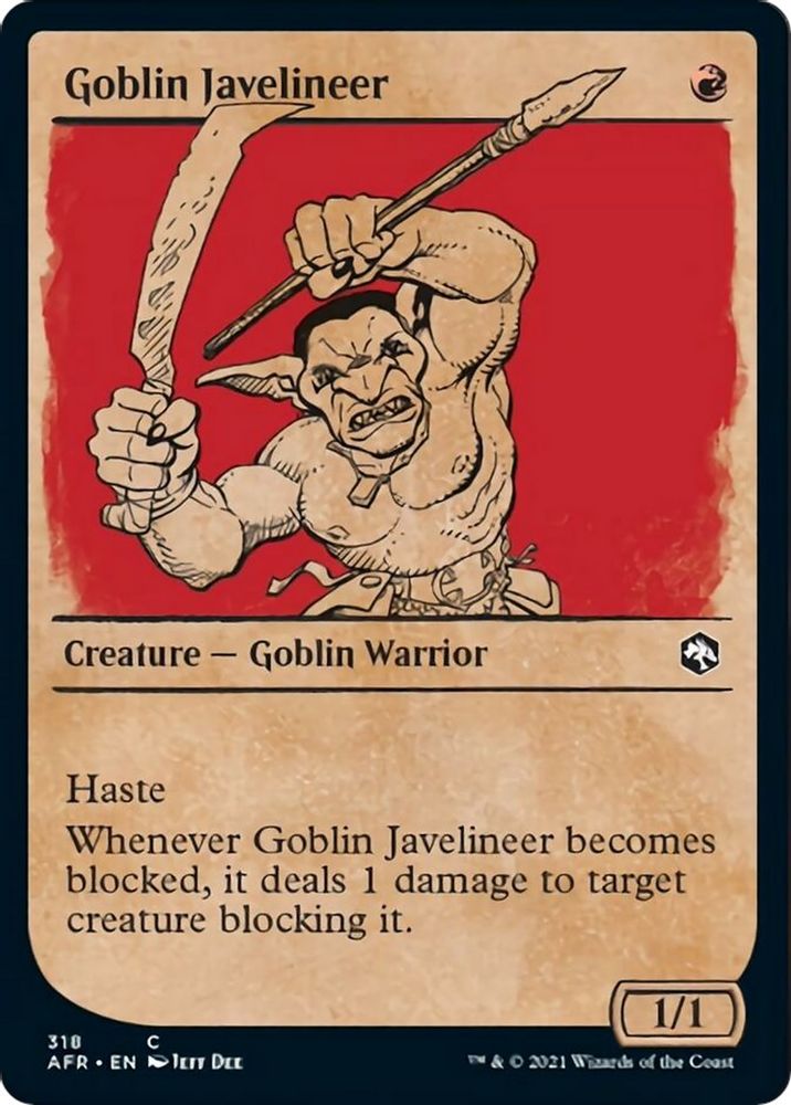 2021 Magic: The Gathering: Adventures in the Forgotten Realms (AFR) - Goblin Javelineer Showcase (#318, Common) (, Near Mint)