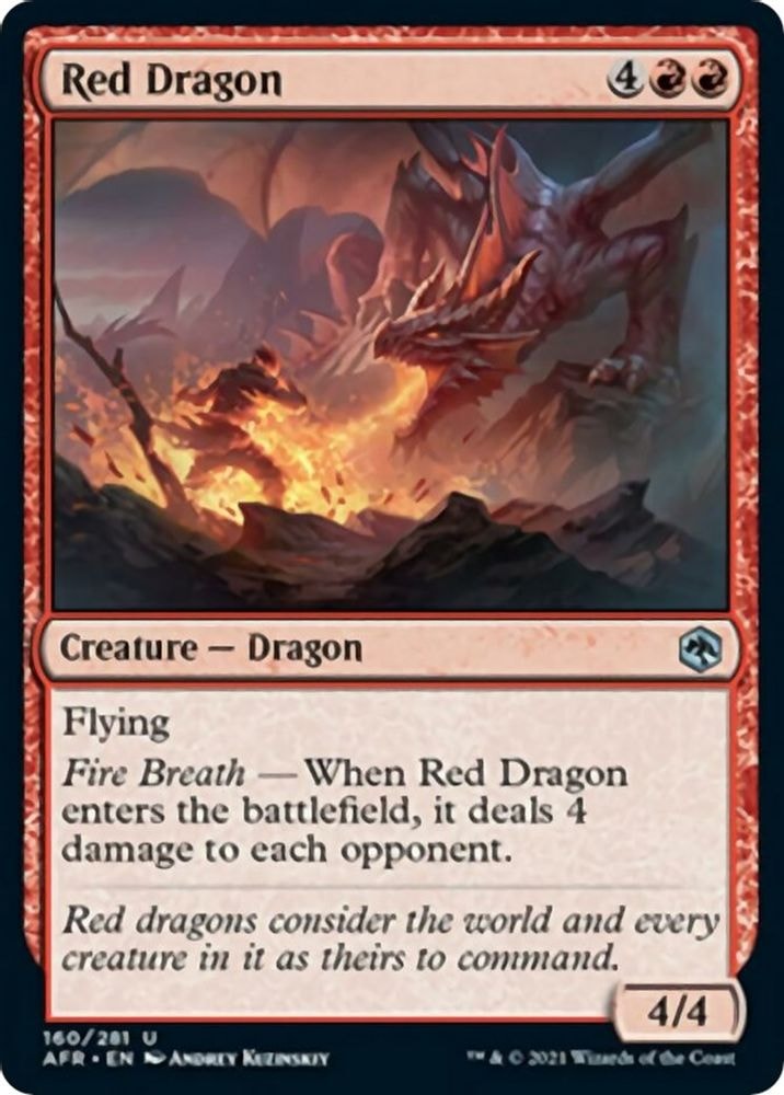 2021 Magic: The Gathering: Adventures in the Forgotten Realms (AFR) - Red Dragon (#160, Uncommon) (, Near Mint)