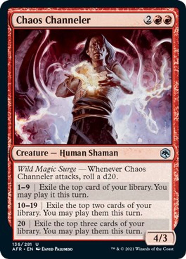 2021 Magic: The Gathering: Adventures in the Forgotten Realms (AFR) - Chaos Channeler (#136, Uncommon) (, Near Mint)