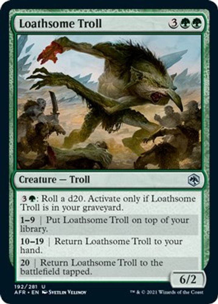 2021 Magic: The Gathering: Adventures in the Forgotten Realms (AFR) - Loathsome Troll (#192, Uncommon) (, Near Mint)