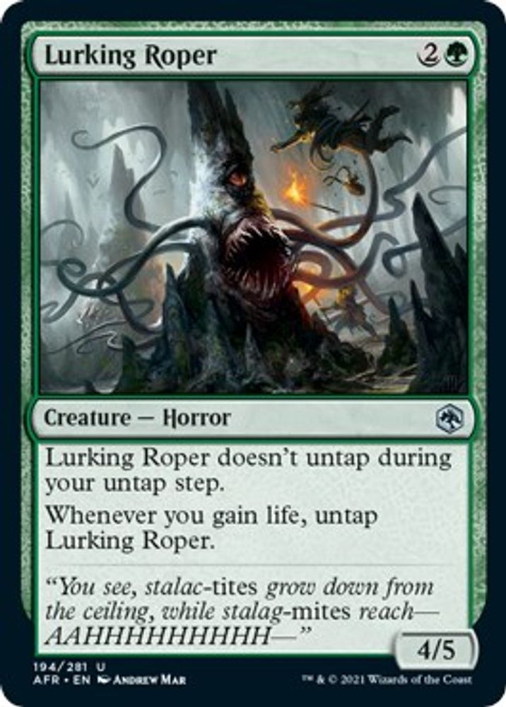 2021 Magic: The Gathering: Adventures in the Forgotten Realms (AFR) - Lurking Roper (#194, Uncommon) (, Near Mint)