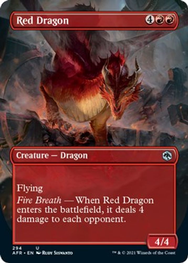 2021 Magic: The Gathering: Adventures in the Forgotten Realms (AFR) - Red Dragon Borderless (#294, Uncommon) (, Near Mint)