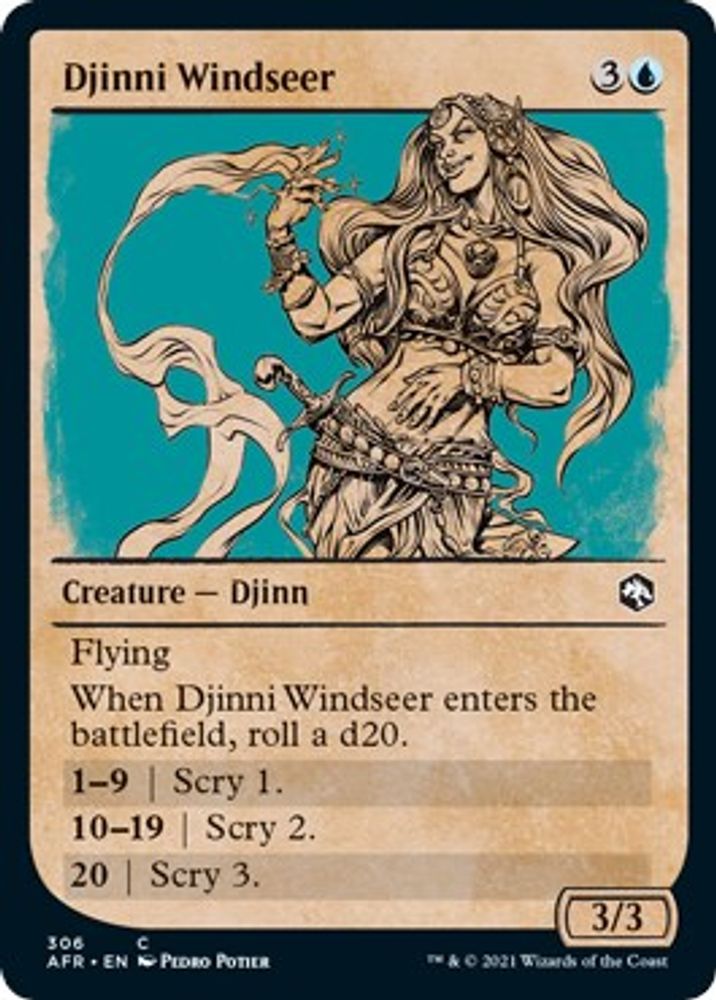2021 Magic: The Gathering: Adventures in the Forgotten Realms (AFR) - Djinni Windseer Showcase (#306, Common) (, Near Mint)