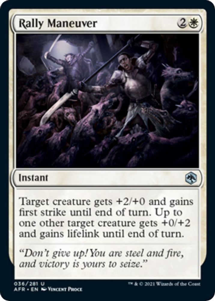 2021 Magic: The Gathering: Adventures in the Forgotten Realms (AFR) - Rally Maneuver (#36, Uncommon) (, Near Mint)