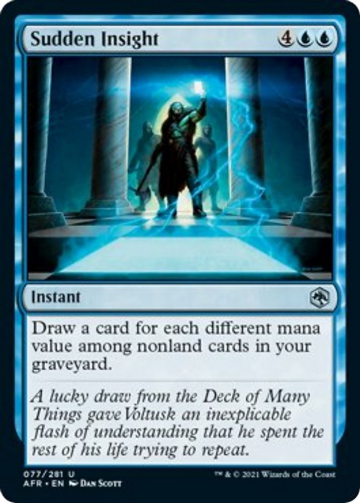 2021 Magic: The Gathering: Adventures in the Forgotten Realms (AFR) - Sudden Insight (#77, Uncommon) (, Near Mint)