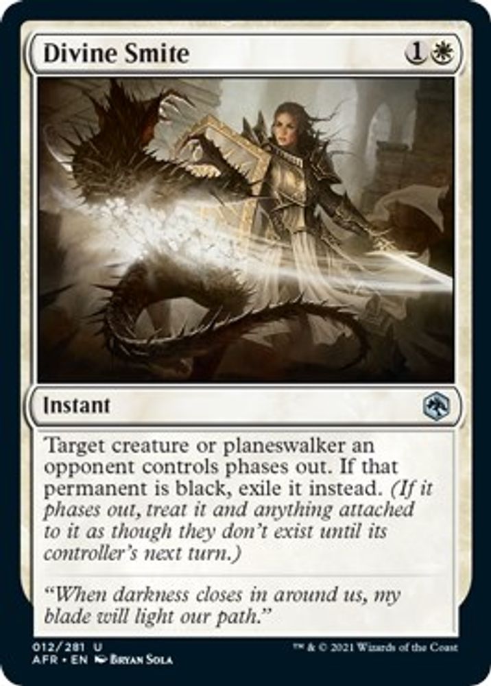 2021 Magic: The Gathering: Adventures in the Forgotten Realms (AFR) - Divine Smite (#12, Uncommon) (, Near Mint)