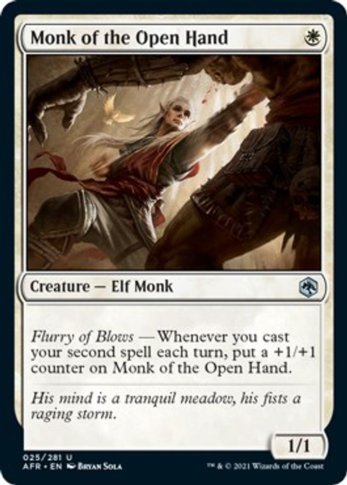 2021 Magic: The Gathering: Adventures in the Forgotten Realms (AFR) - Monk of the Open Hand (#25, Uncommon) (, Near Mint)