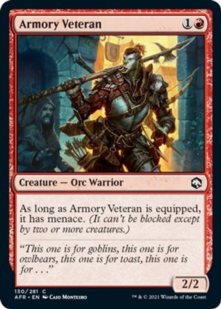 2021 Magic: The Gathering: Adventures in the Forgotten Realms (AFR) - Armory Veteran (#130, Common) (, Near Mint)