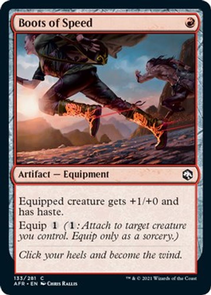 2021 Magic: The Gathering: Adventures in the Forgotten Realms (AFR) - Boots of Speed (#133, Common) (, Near Mint)