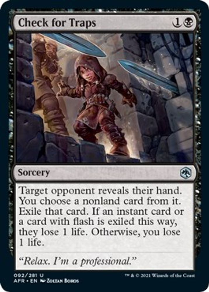 2021 Magic: The Gathering: Adventures in the Forgotten Realms (AFR) - Check for Traps (#92, Uncommon) (, Near Mint)