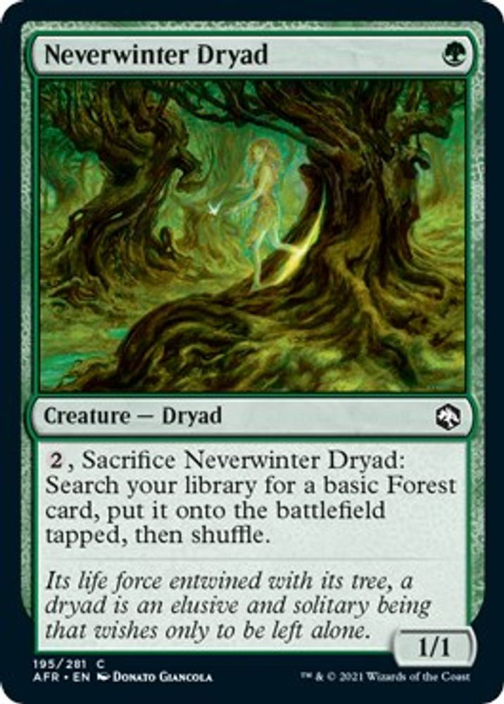 2021 Magic: The Gathering: Adventures in the Forgotten Realms (AFR) - Neverwinter Dryad (#195, Common) (, Near Mint)