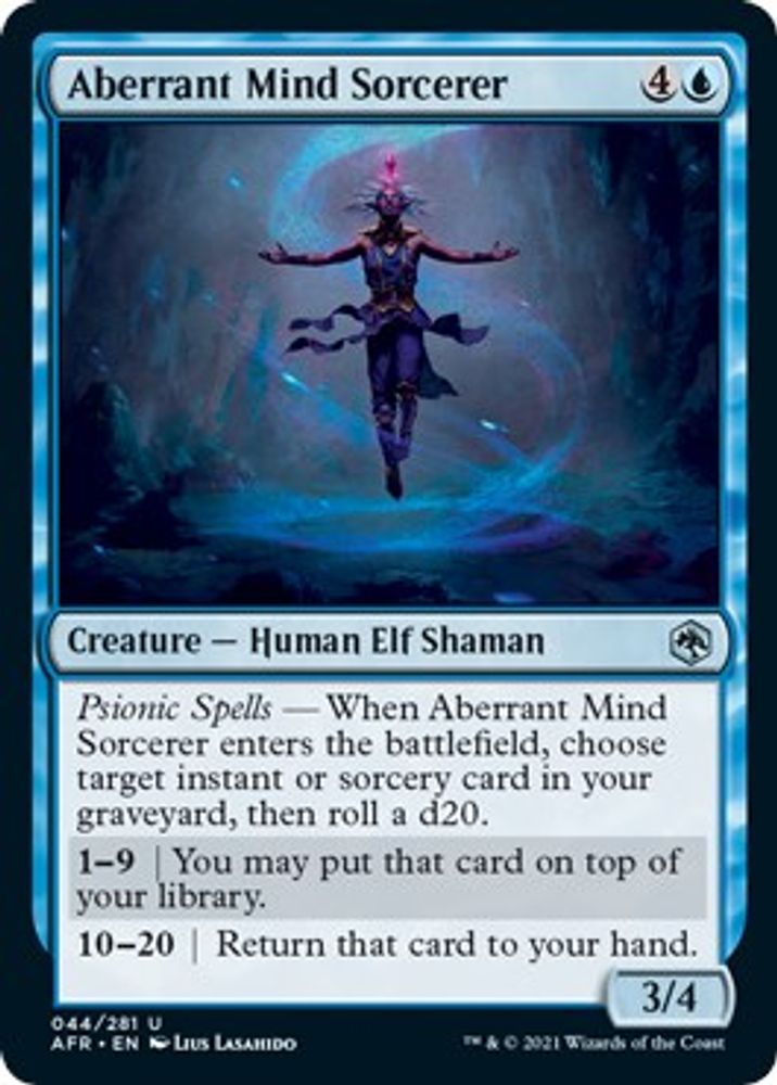 2021 Magic: The Gathering: Adventures in the Forgotten Realms (AFR) - Aberrant Mind Sorcerer (#44, Uncommon) (, Near Mint)