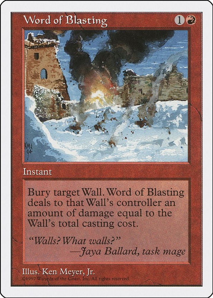 1997 Magic: The Gathering: Fifth Edition (5ED) - Word of Blasting (#276, Uncommon) (, Near Mint)