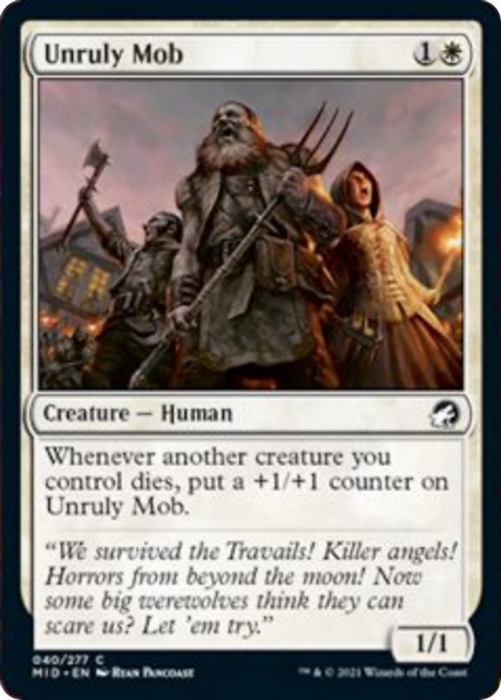 2021 Magic: The Gathering: Innistrad: Midnight Hunt (MID) - Unruly Mob (#40, Common) (, Near Mint)