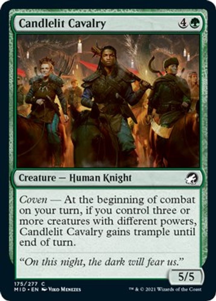 2021 Magic: The Gathering: Innistrad: Midnight Hunt (MID) - Candlelit Cavalry (#175, Common) (, Near Mint)
