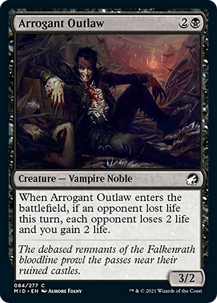 2021 Magic: The Gathering: Innistrad: Midnight Hunt (MID) - Arrogant Outlaw (#84, Common) (, Near Mint)
