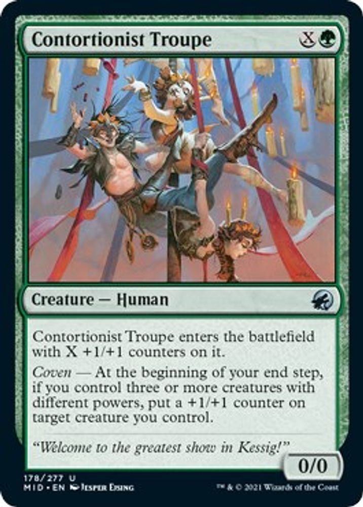 2021 Magic: The Gathering: Innistrad: Midnight Hunt (MID) - Contortionist Troupe (#178, Uncommon) (, Near Mint)