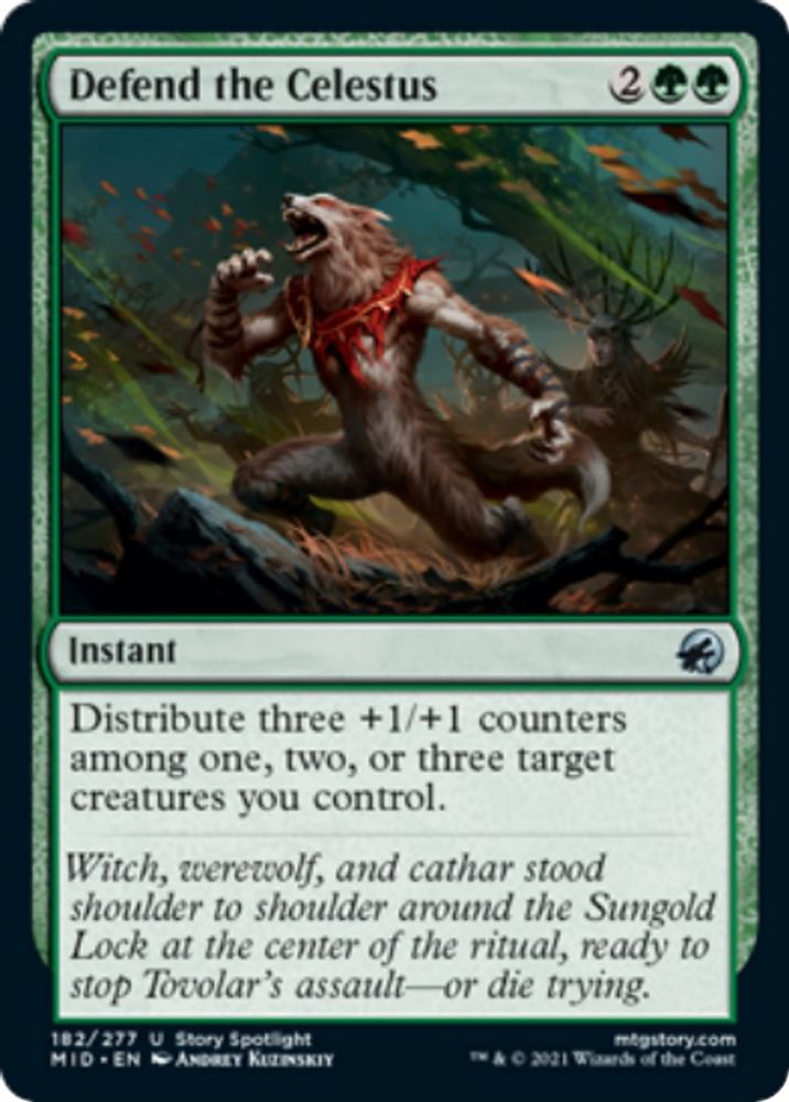 2021 Magic: The Gathering: Innistrad: Midnight Hunt (MID) - Defend the Celestus (#182, Uncommon) (, Near Mint)