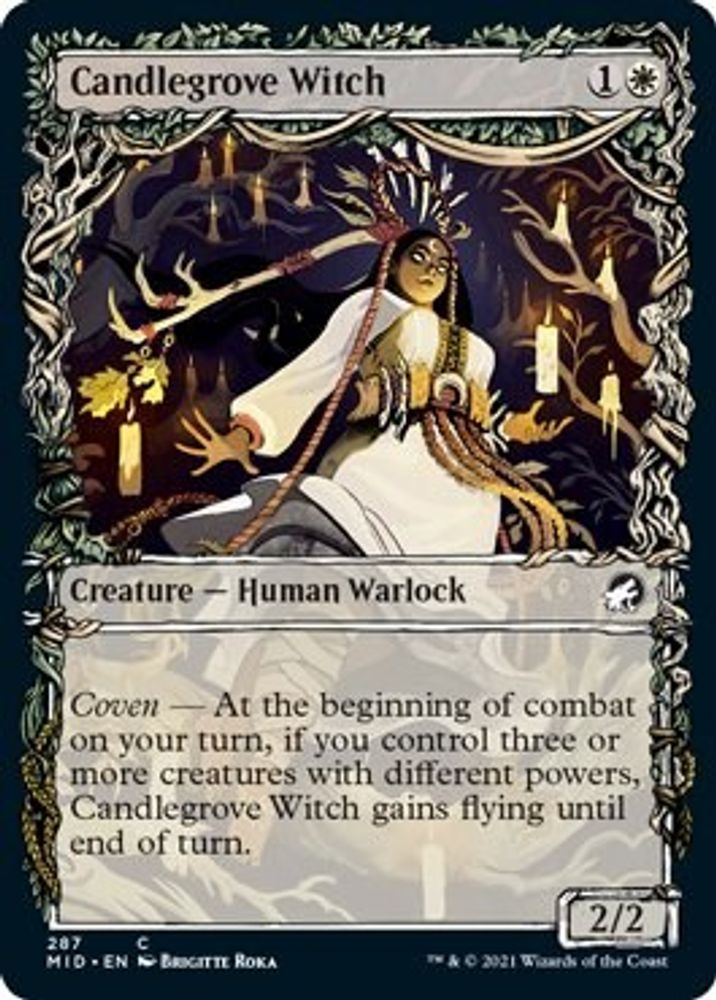 2021 Magic: The Gathering: Innistrad: Midnight Hunt (MID) - Candlegrove Witch Showcase (#287, Common) (, Near Mint)