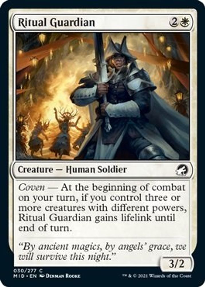 2021 Magic: The Gathering: Innistrad: Midnight Hunt (MID) - Ritual Guardian (#30, Common) (, Near Mint)