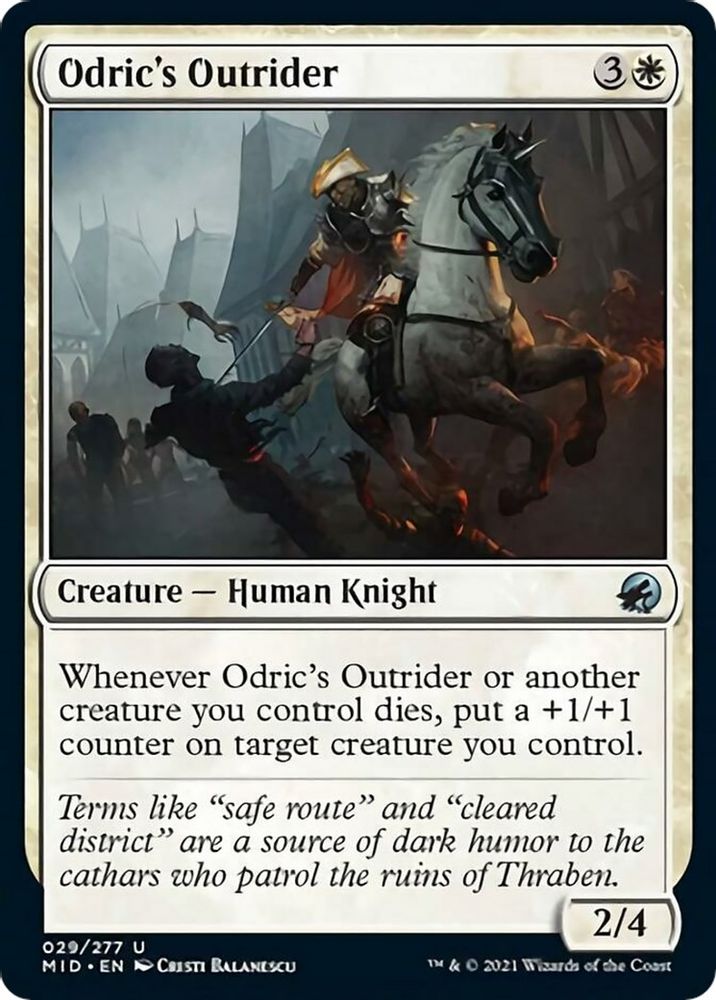 2021 Magic: The Gathering: Innistrad: Midnight Hunt (MID) - Odrics Outrider (#29, Uncommon) (, Near Mint)