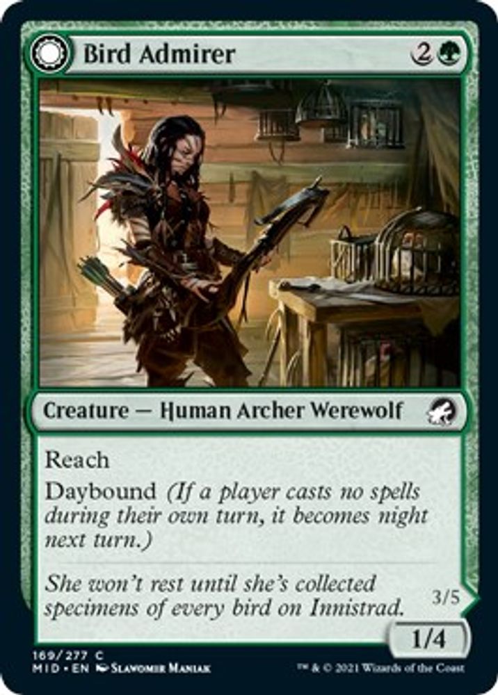 2021 Magic: The Gathering: Innistrad: Midnight Hunt (MID) - Bird Admirer (#169, Common) (, Near Mint)
