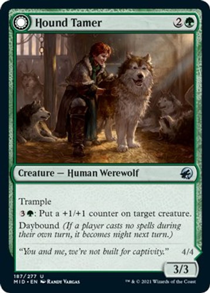 2021 Magic: The Gathering: Innistrad: Midnight Hunt (MID) - Hound Tamer (#187, Uncommon) (, Near Mint)