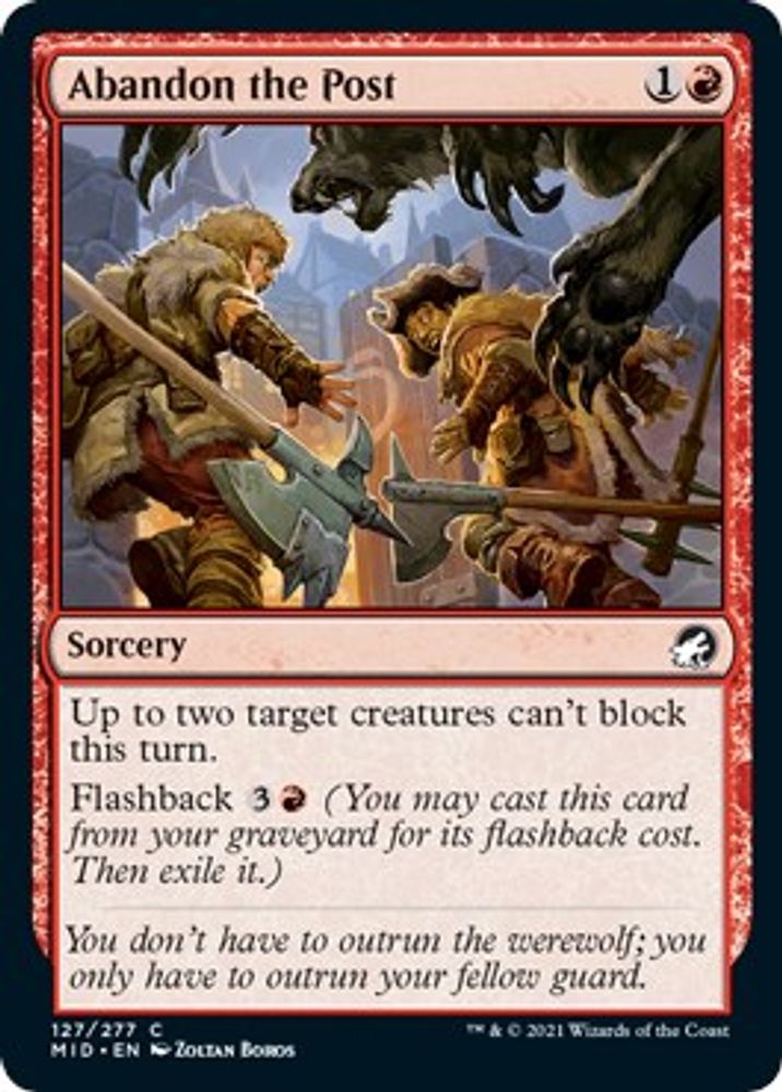 2021 Magic: The Gathering: Innistrad: Midnight Hunt (MID) - Abandon the Post (#127, Common) (, Near Mint)