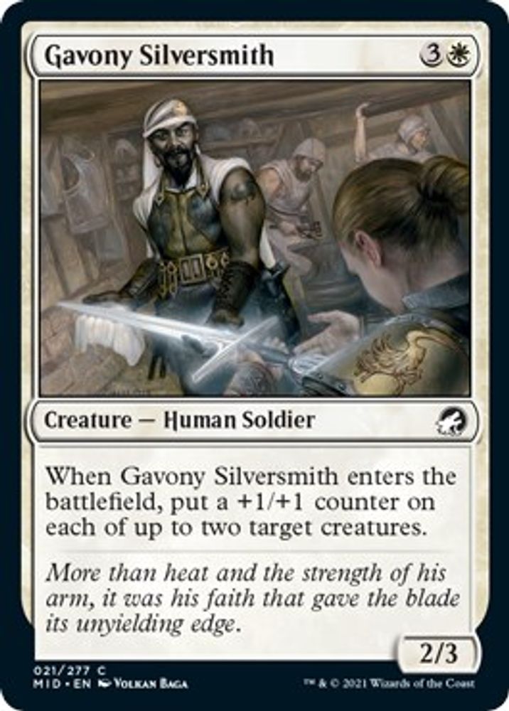2021 Magic: The Gathering: Innistrad: Midnight Hunt (MID) - Gavony Silversmith (#21, Common) (, Near Mint)